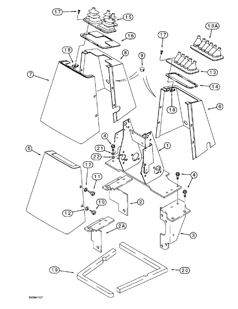 Схема запчастей Case 580L - (9-018) - BACKHOE CONTROL TOWER (09) - CHASSIS/ATTACHMENTS