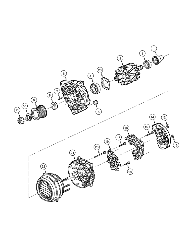 Схема запчастей Case 885 - (04-06[01]) - ALTERNADOR 80A - ASSEMBLY (04) - ELECTRICAL SYSTEMS