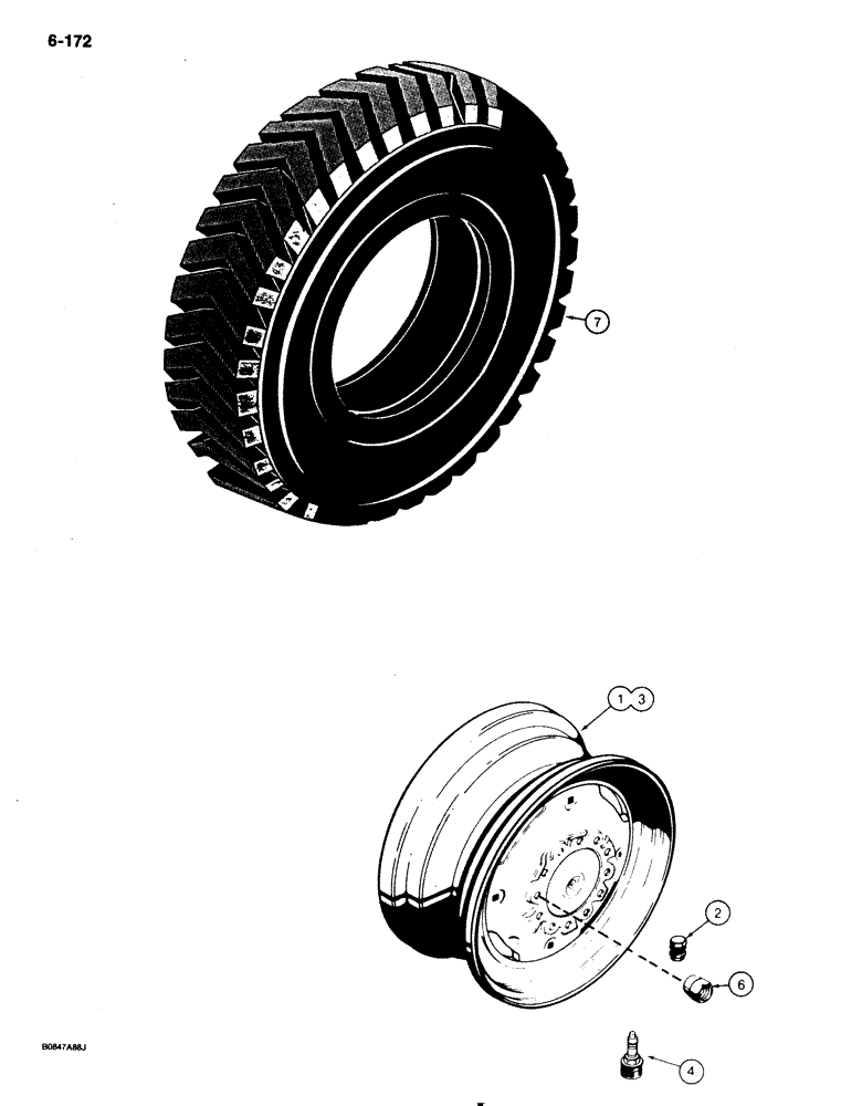 Схема запчастей Case 1818 - (6-172) - WHEELS AND TIRES (06) - POWER TRAIN