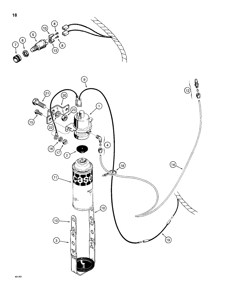 Схема запчастей Case 680H - (018) - COLD START SYSTEM, CAB AND CANOPY MODELS, CANOPY MODELS ONLY (02) - ENGINE