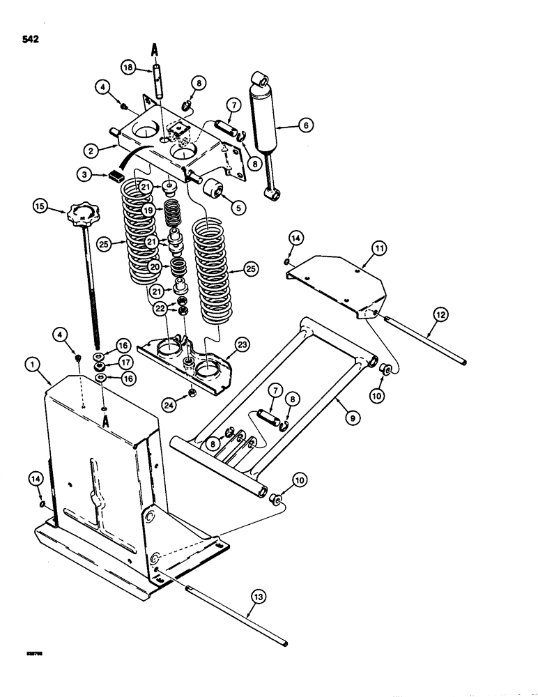 Схема запчастей Case 580D - (542) - D123290 SUSPENSION SEAT ADJUSTER ASSEMBLY (09) - CHASSIS/ATTACHMENTS