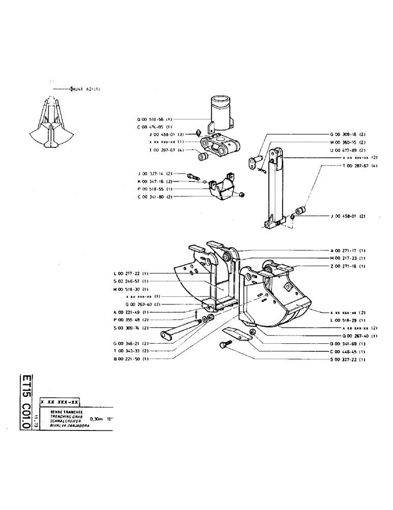 Схема запчастей Case TC45 - (137) - TRENCHING GRAB 