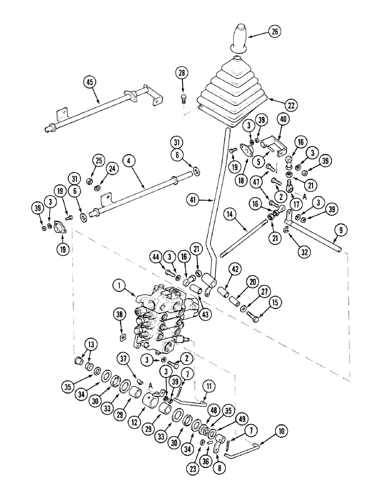 Схема запчастей Case 580SK - (9-002) - LOADER CONTROLS, LIFT AND BUCKET, NOT FOR PRESTIGE (09) - CHASSIS/ATTACHMENTS