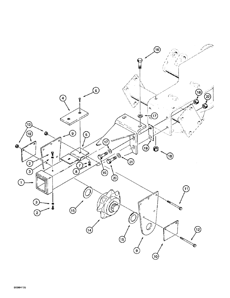 Схема запчастей Case 860 - (9-052) - TRENCHER BOOMS AND MOUNTING - STANDARD BOOM (09) - CHASSIS/ATTACHMENTS