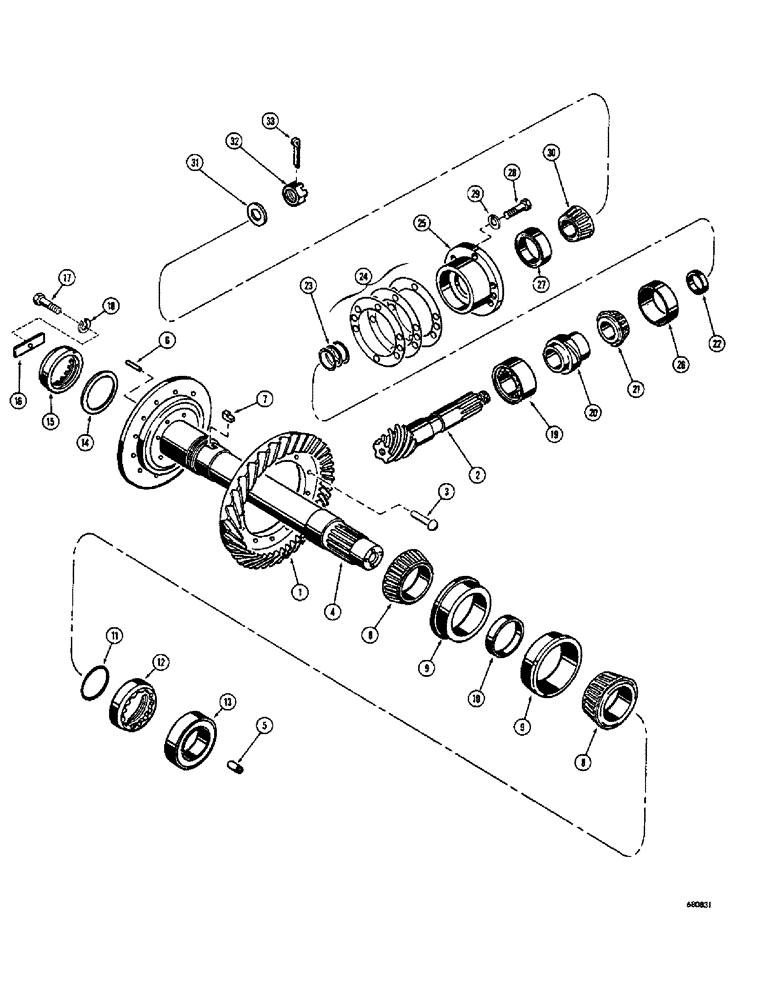 Схема запчастей Case 400C - (218) - GEARMATIC WINCH, RING GEAR, PINION AND SHAFT, BEFORE WINCH SERIAL NUMBER 19-9000 (88) - ACCESSORIES