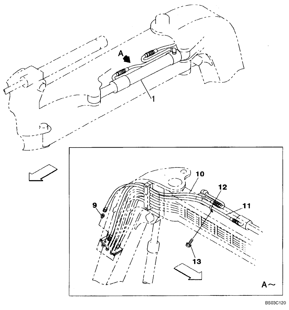 Схема запчастей Case CX75SR - (08-83) - HYDRAULICS - OFFSET BOOM CYLINDER LINE (08) - HYDRAULICS