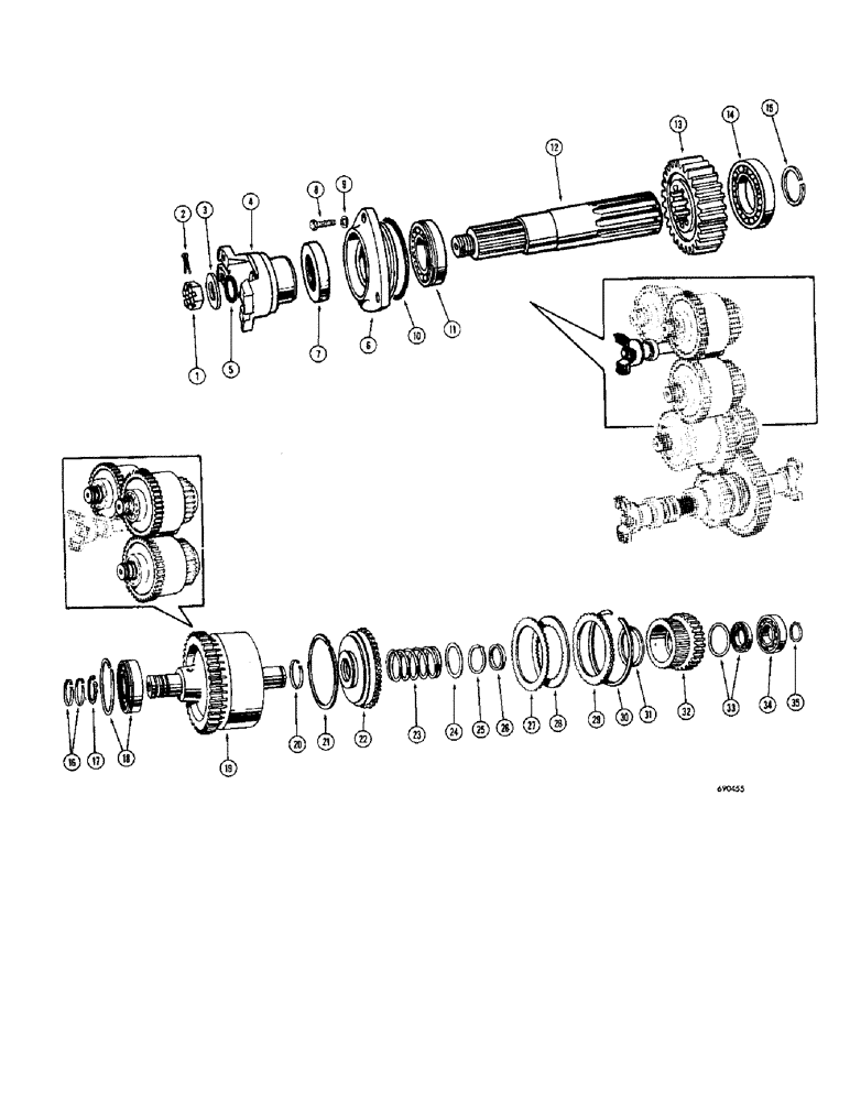 Схема запчастей Case W10C - (158) - TRANSMISSION, TRANSMISSION INPUT SHAFT (06) - POWER TRAIN