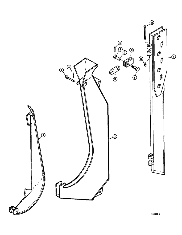 Схема запчастей Case 475 - (177C) - CHUTE AND BLADE, TRACTOR SN 3049850 AND AFTER, MULTI-DEPTH STYLE BLADE (89) - TOOLS