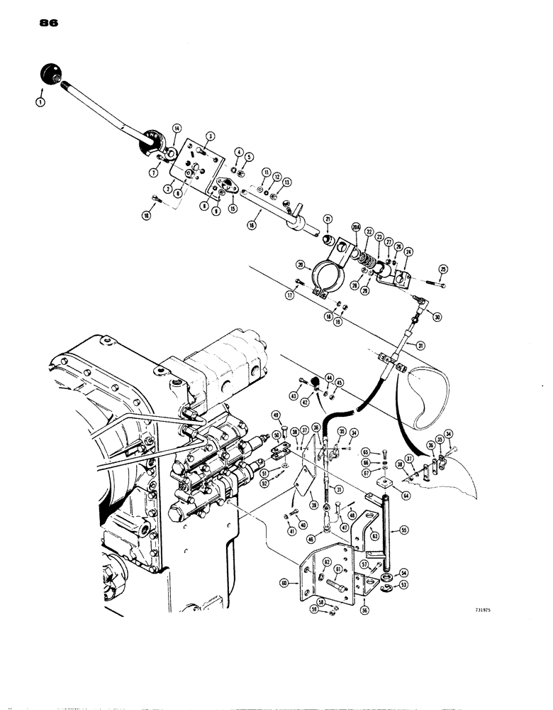 Схема запчастей Case W14 - (086) - TRANSMISSION CONTROL PARTS (06) - POWER TRAIN