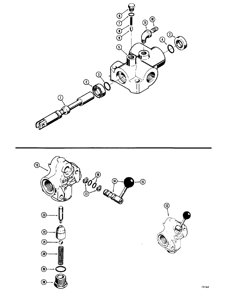 Схема запчастей Case 34 - (170) - DIVERTER VALVE AND LOCKOUT VALVE, A19957 DIVERTER VALVE, D49932 BOOM LOCKOUT VALVE 