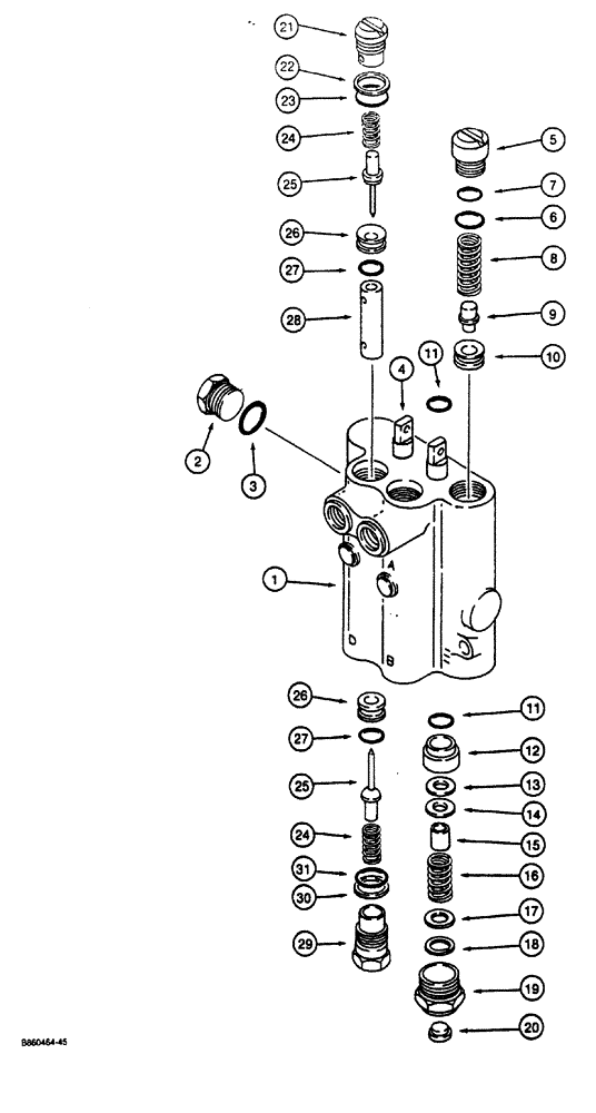 Схема запчастей Case CASE - (5-16) - STEERING AND ATTACHMENT LIFT CONTROL VALVE (05) - STEERING