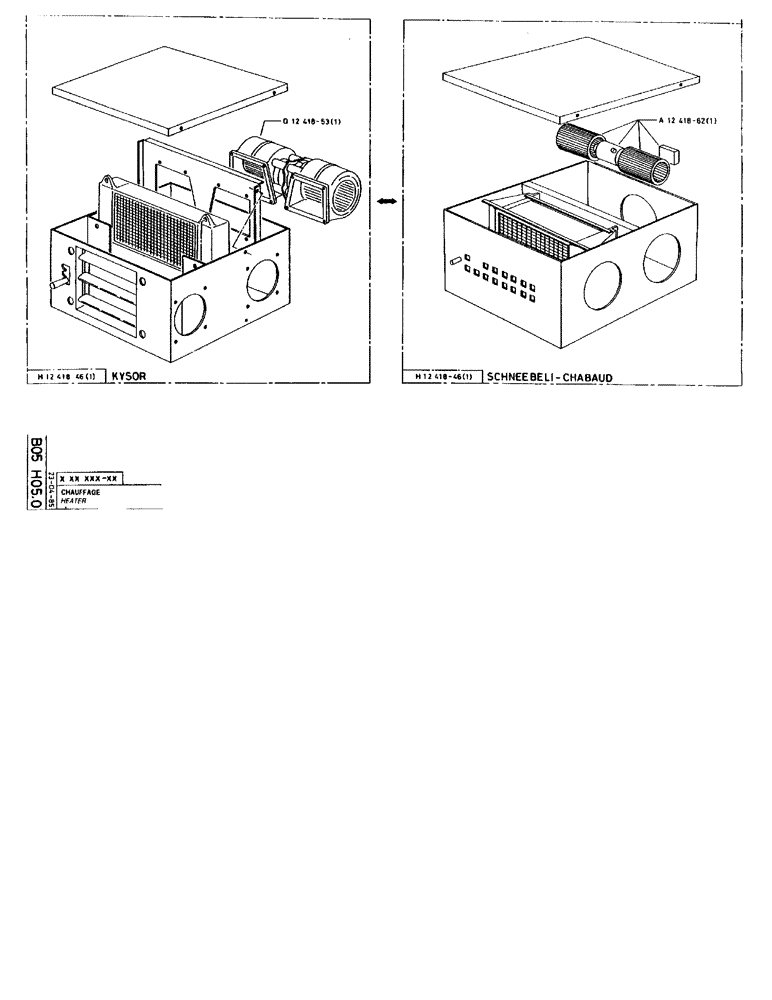 Схема запчастей Case 90BCL - (127) - HEATER (05) - UPPERSTRUCTURE CHASSIS