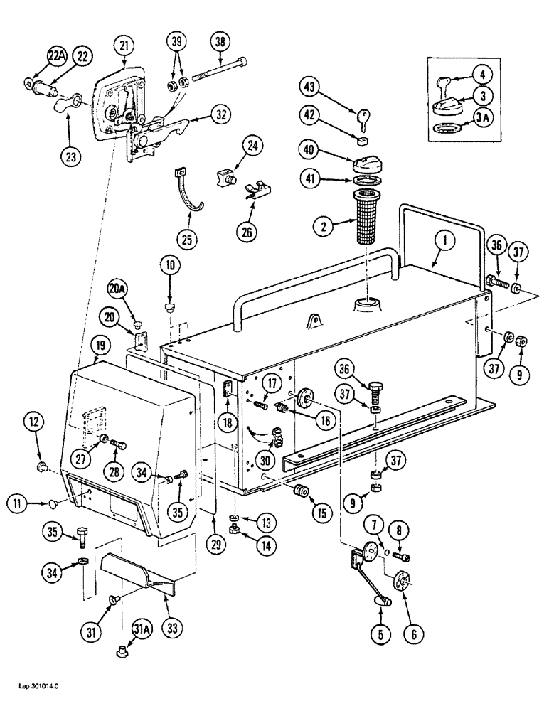Схема запчастей Case 1088 - (3-05A) - FUEL TANK AND STORAGE COMPARTMENT, P.I.N. FROM 20236, 20238 & AFTER, P.I.N FROM 106936 & AFTER (03) - FUEL SYSTEM