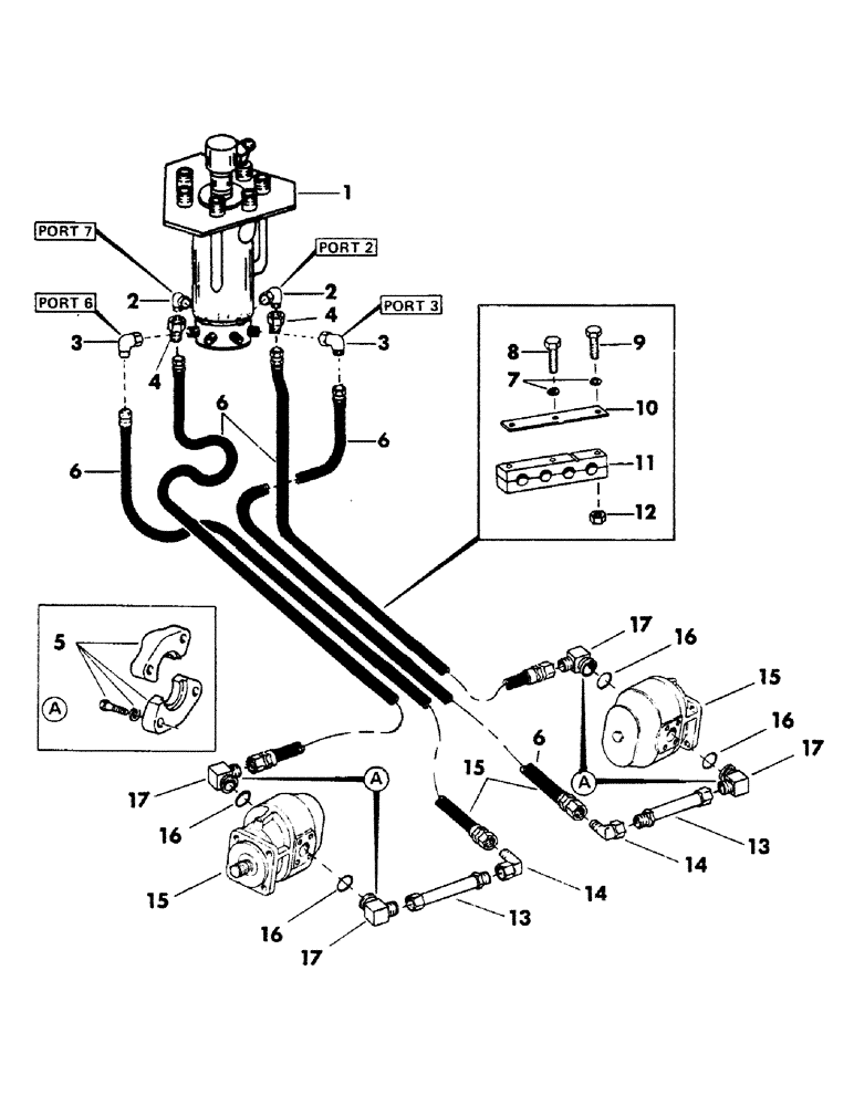 Схема запчастей Case 40BLC - (190) - LOWER TRACK DRIVE MOTOR HYDRAULICS, (USED ON UNITS WITH SERIAL NUMBER 6275249 AND AFTER) (07) - HYDRAULIC SYSTEM