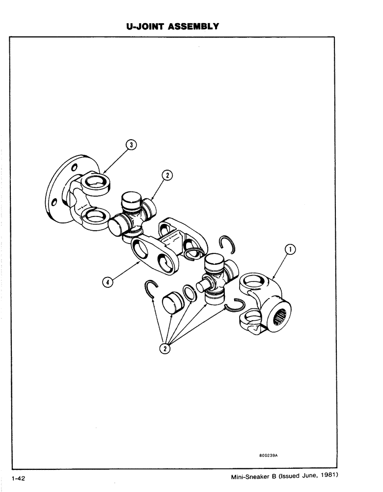 Схема запчастей Case CASE - (1-42) - U-JOINT ASSEMBLY (06) - POWER TRAIN