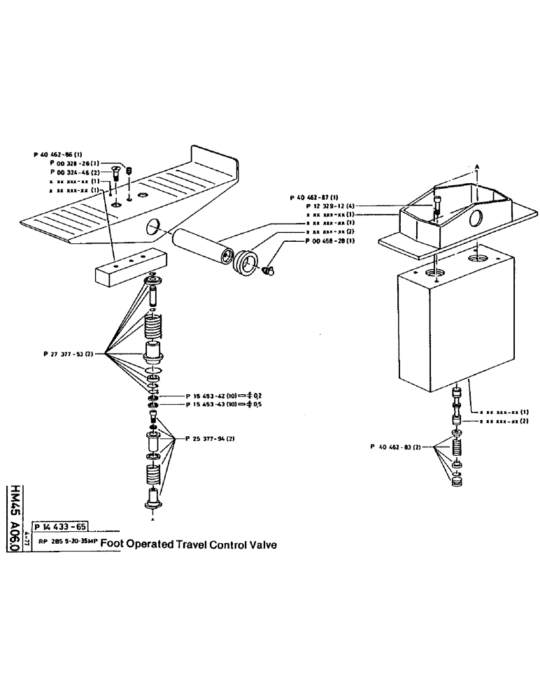 Схема запчастей Case 160CL - (56) - FOOT OPERATED TRAVEL CONTROL VALVE (07) - HYDRAULIC SYSTEM