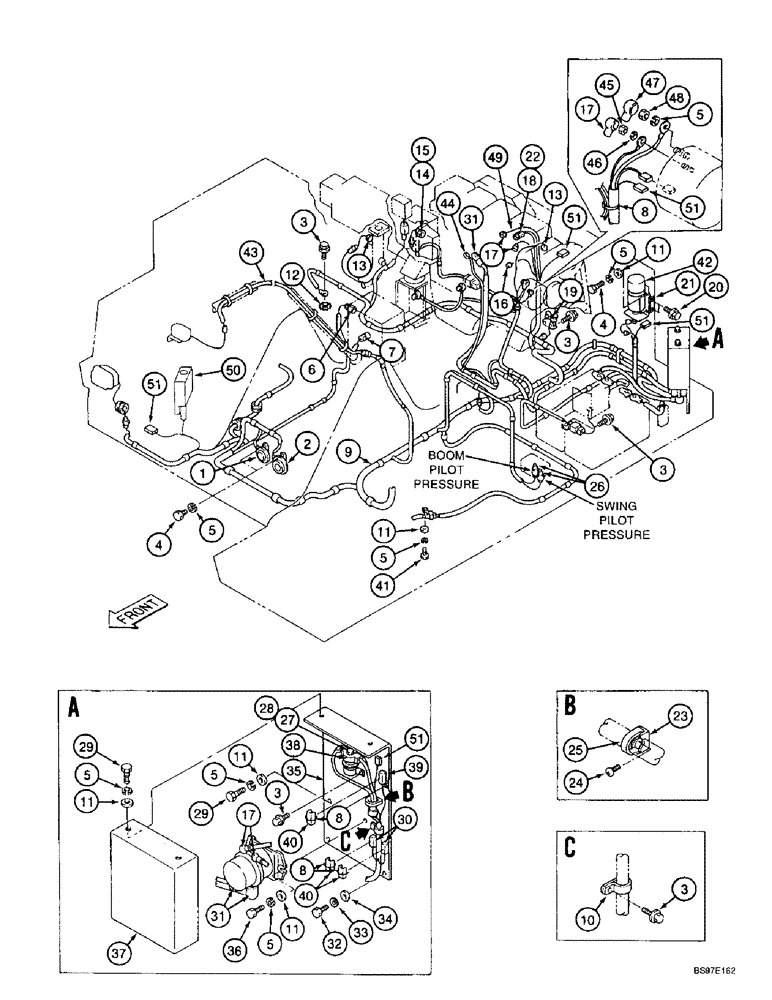 Схема запчастей Case 9010B - (4-006) - MAIN ELECTRICAL WIRING HARNESS AND CONNECTIONS, PRIOR TO P.I.N. DAC01#2001 (04) - ELECTRICAL SYSTEMS
