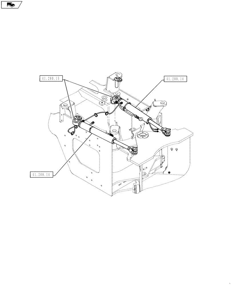 Схема запчастей Case 521F - (41.000.00[02]) - PICTORIAL INDEX, STEERING (41) - STEERING