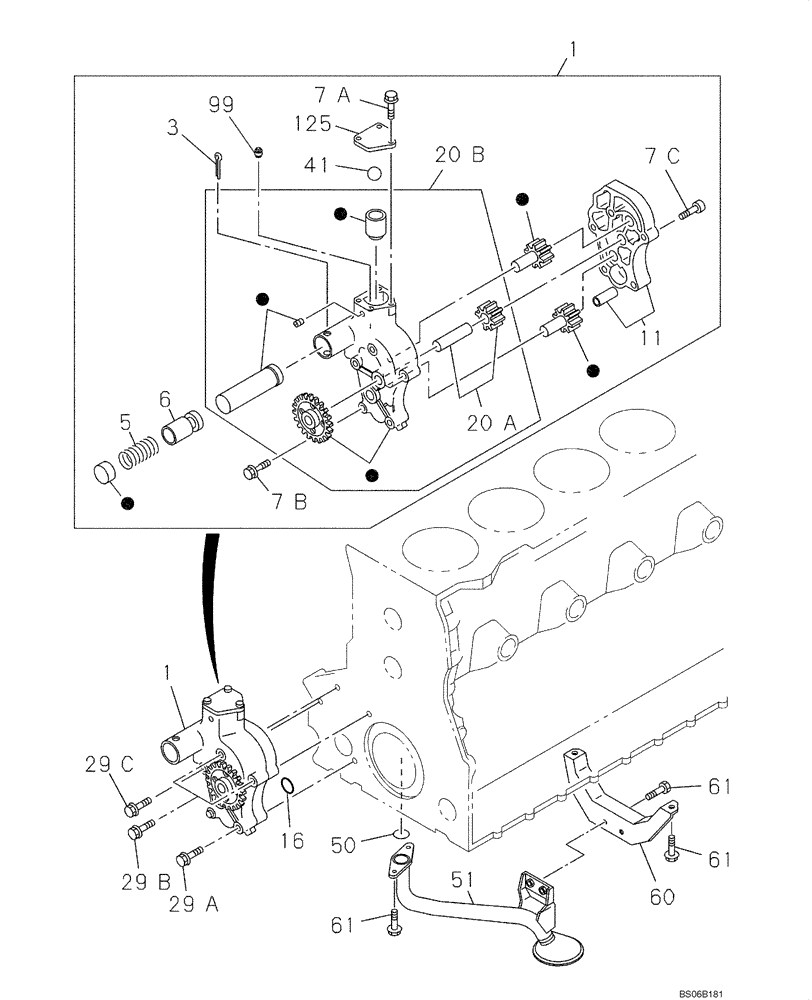 Схема запчастей Case CX800 - (02-051-01[01]) - OILPUMP - STRAINER (02) - ENGINE