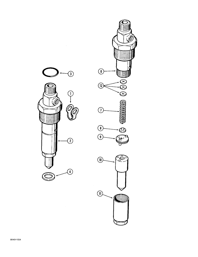 Схема запчастей Case 480F LL - (3-14) - FUEL INJECTION NOZZLE - 9 MM TIP, 4-390 ENGINE (03) - FUEL SYSTEM