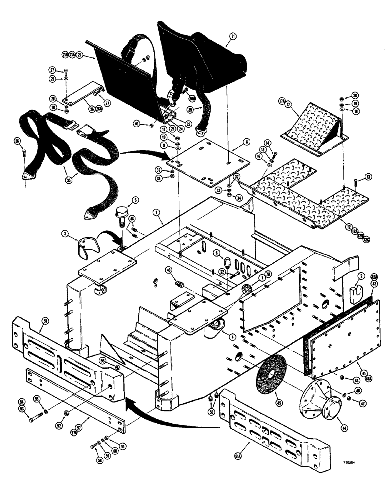 Схема запчастей Case 1500-SERIES - (058) - MAIN FRAME AND RELATED PARTS (39) - FRAMES AND BALLASTING