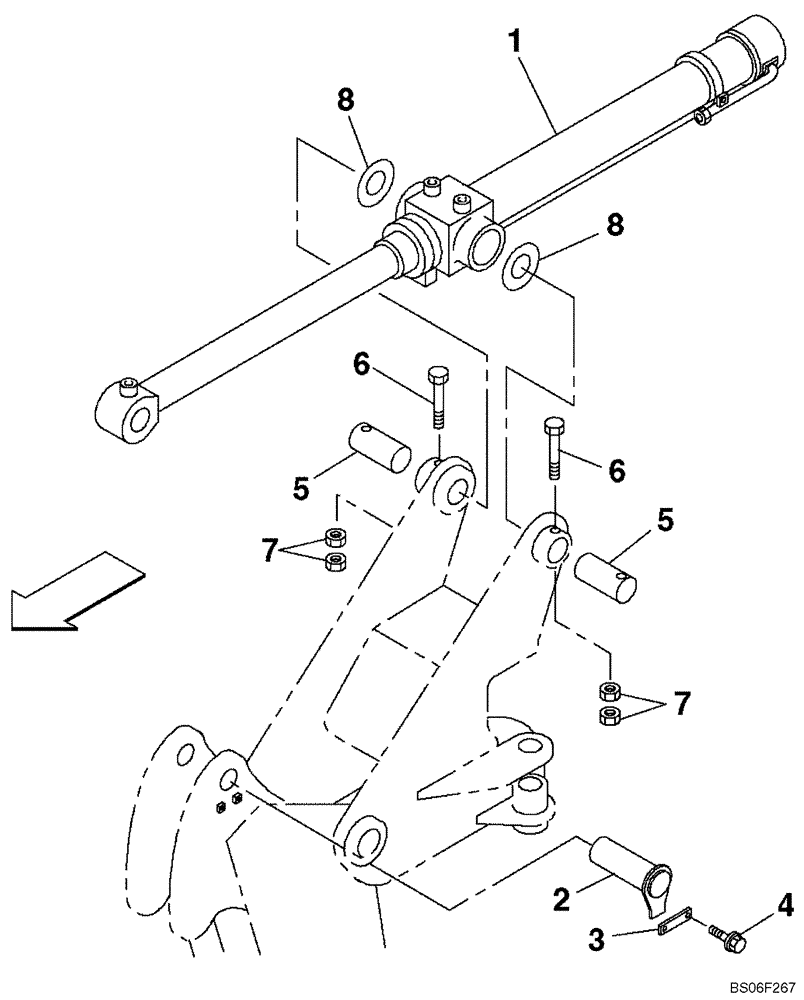 Схема запчастей Case CX135SR - (09-46A) - ARM CYLINDER MOUNTING - MODELS WITH OFFSET BOOM (09) - CHASSIS/ATTACHMENTS