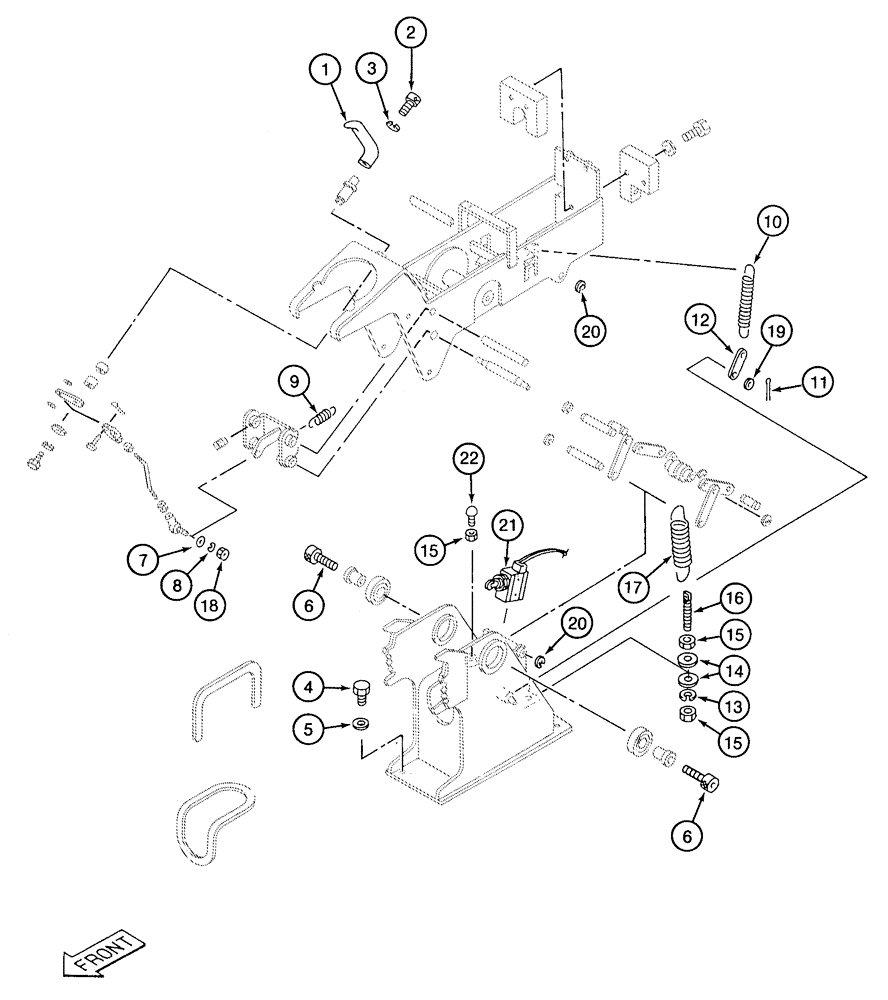 Схема запчастей Case 9050B - (9-028) - LEFT-HAND CONTROL CONSOLE LINKAGE (09) - CHASSIS