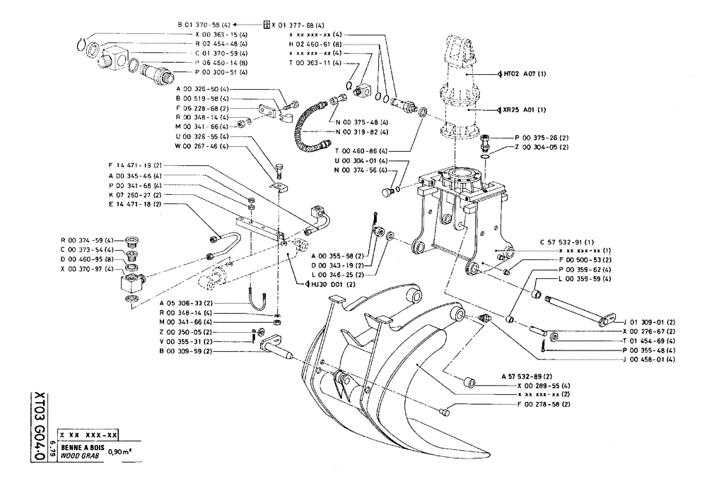 Схема запчастей Case 75C - (XT03 G04.0) - WOOD GRAB - 0,90 M² (18) - ATTACHMENT ACCESSORIES