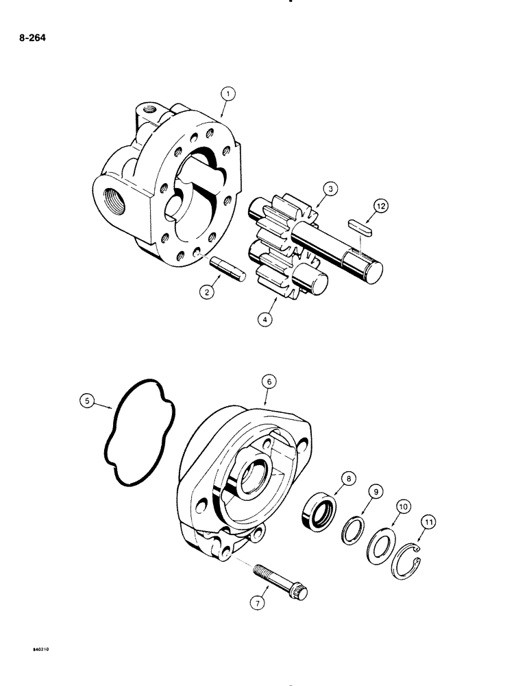 Схема запчастей Case DH4B - (8-264) - HYDRA-BORER MOTOR (08) - HYDRAULICS