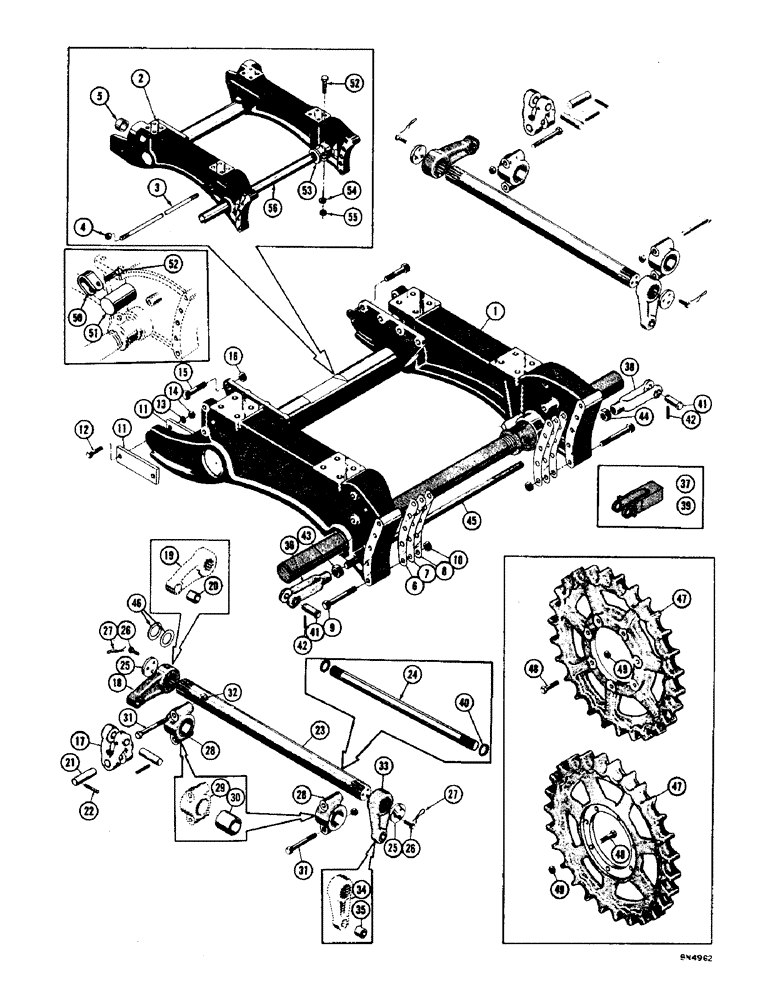 Схема запчастей Case 1000 - (140) - SUSPENSION SYSTEM (04) - UNDERCARRIAGE