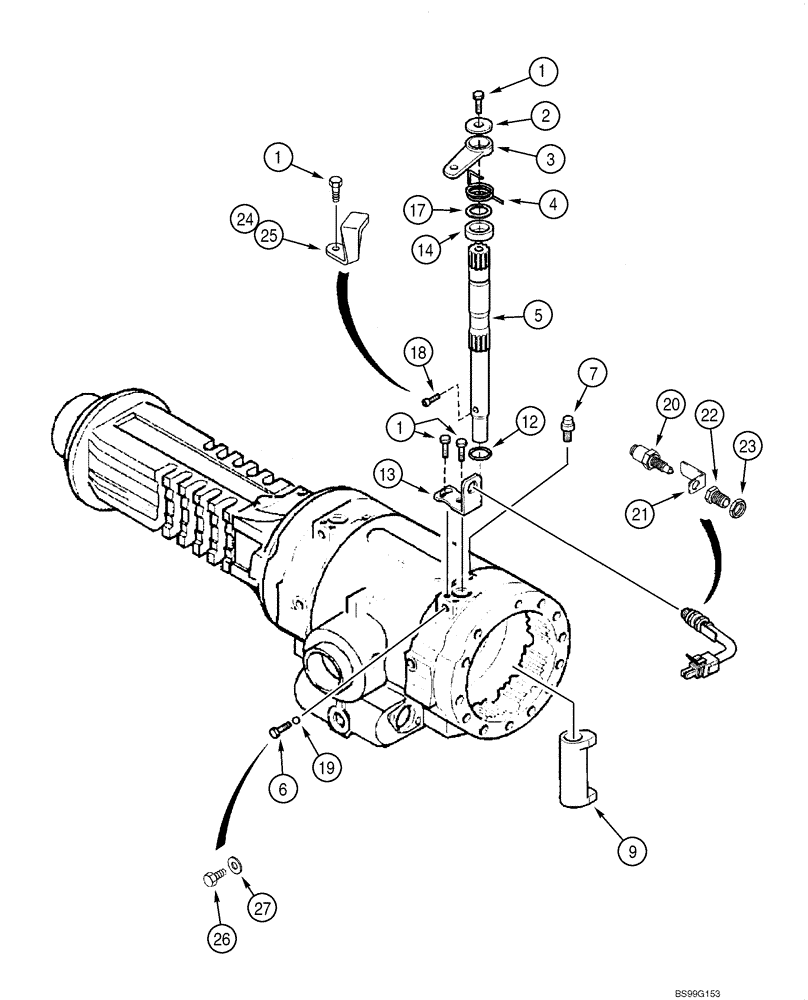 Схема запчастей Case 588G - (07-04) - AXLE, FRONT DRIVE - BRAKE, PARKING (W/OIL TEMP SENDER) (07) - BRAKES