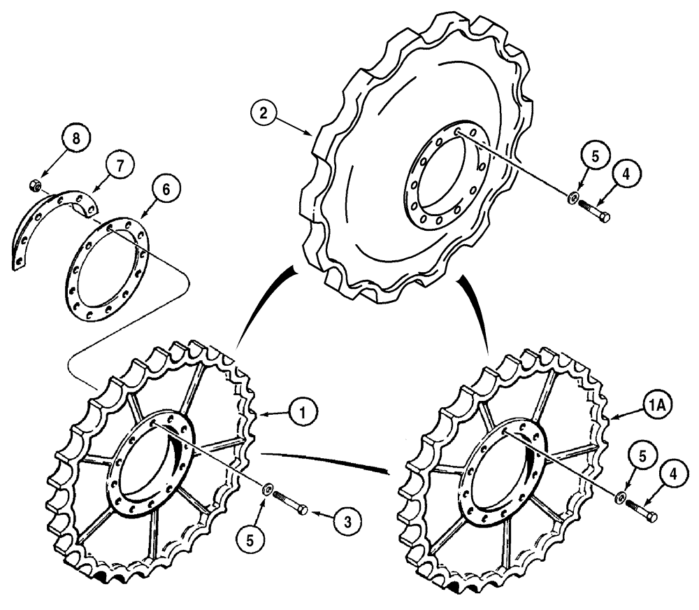Схема запчастей Case 1150H - (05-03) - SPROCKET, TRACK (11) - TRACKS/STEERING