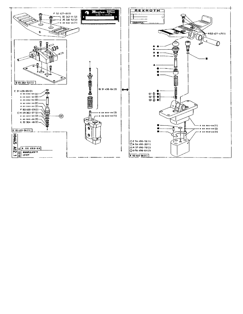 Схема запчастей Case 90BCL - (283) - LEVER (07) - HYDRAULIC SYSTEM