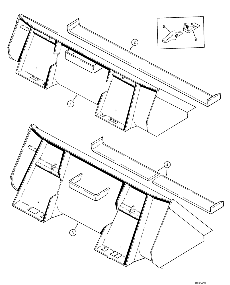 Схема запчастей Case 1840 - (09-07) - BUCKETS (NORTH AMERICA), MODELS WITH CASE COUPLER (09) - CHASSIS/ATTACHMENTS