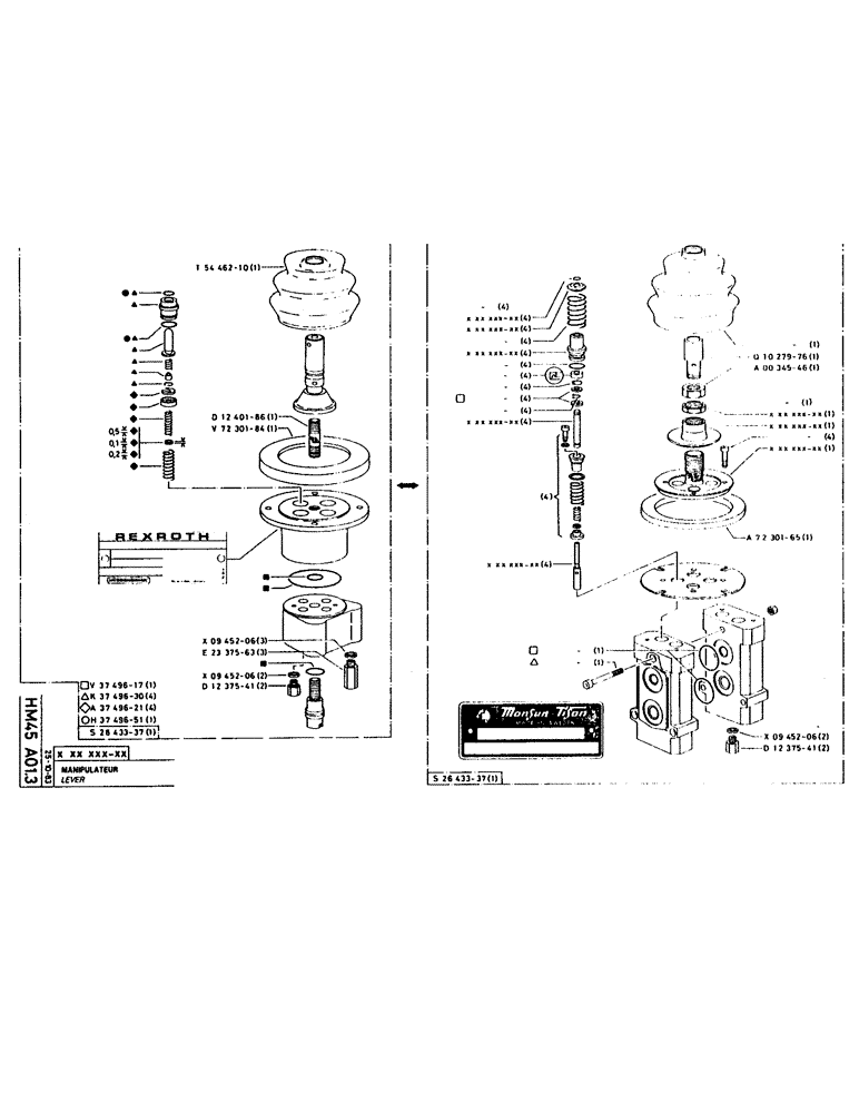 Схема запчастей Case 160CK - (201) - LEVER (07) - HYDRAULIC SYSTEM