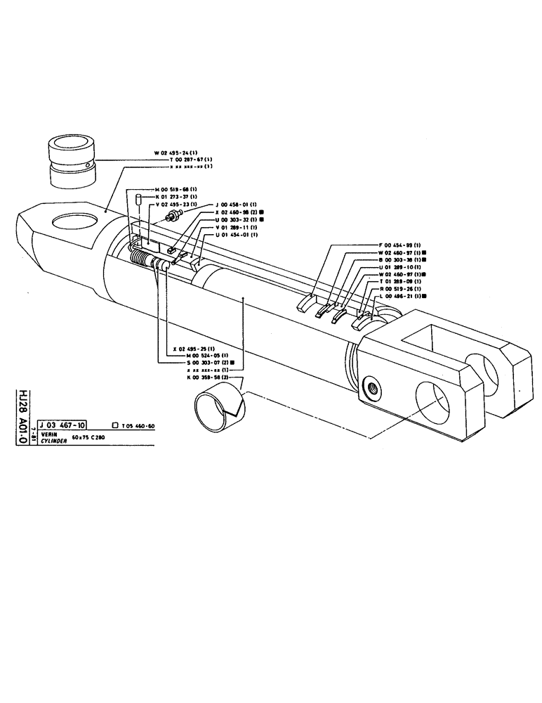 Схема запчастей Case 160CK - (152) - CYLINDER (07) - HYDRAULIC SYSTEM