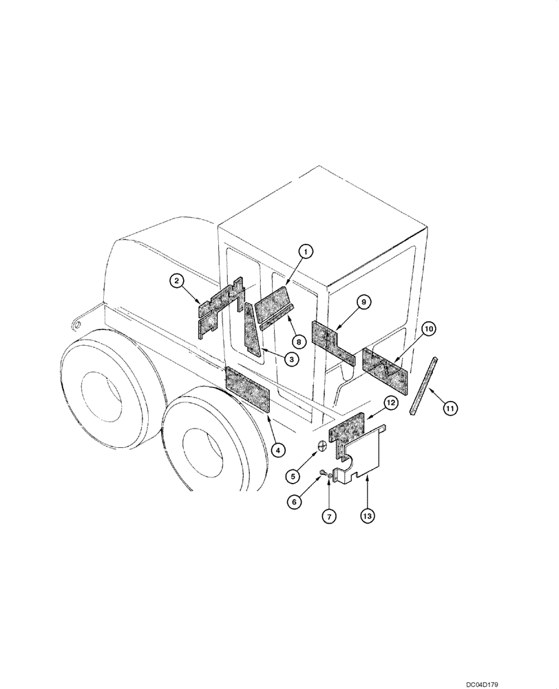 Схема запчастей Case 885 - (09.23[00]) - NOISE INSULATOR - ENGINE HOOD (09) - CHASSIS