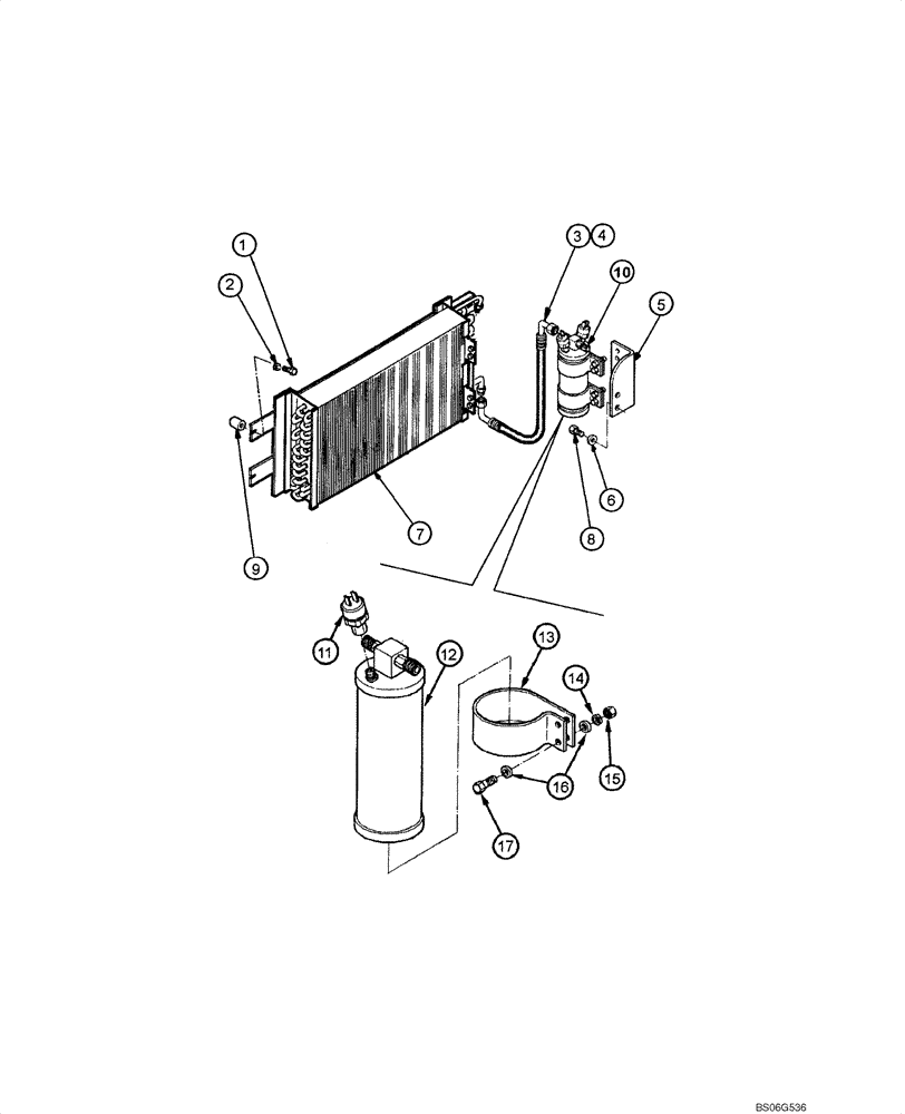 Схема запчастей Case 865 - (09.46[00]) - AIR CONDITIONING - CONDENSER MOUNTING (09) - CHASSIS