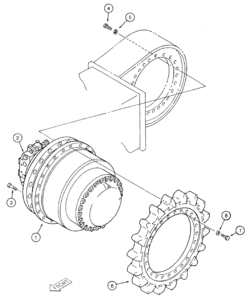 Схема запчастей Case 9050B - (6-012) - FINAL DRIVE TRANSMISSION AND TRACK DRIVE MOTOR, TIMBER KING MODELS (06) - POWER TRAIN