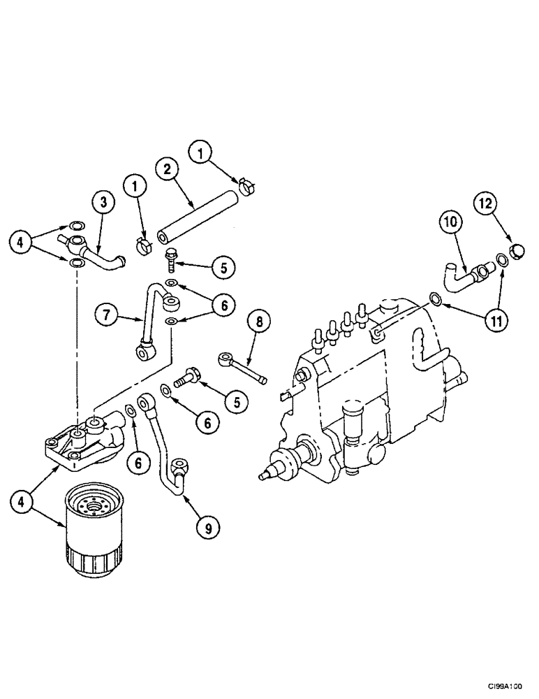 Схема запчастей Case 9007B - (3-12) - FUEL SYSTEM (03) - FUEL SYSTEM