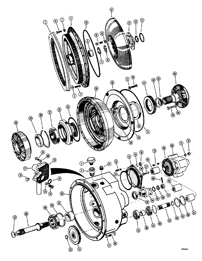 Схема запчастей Case W10C - (166) - TORQUE CONVERTER (06) - POWER TRAIN