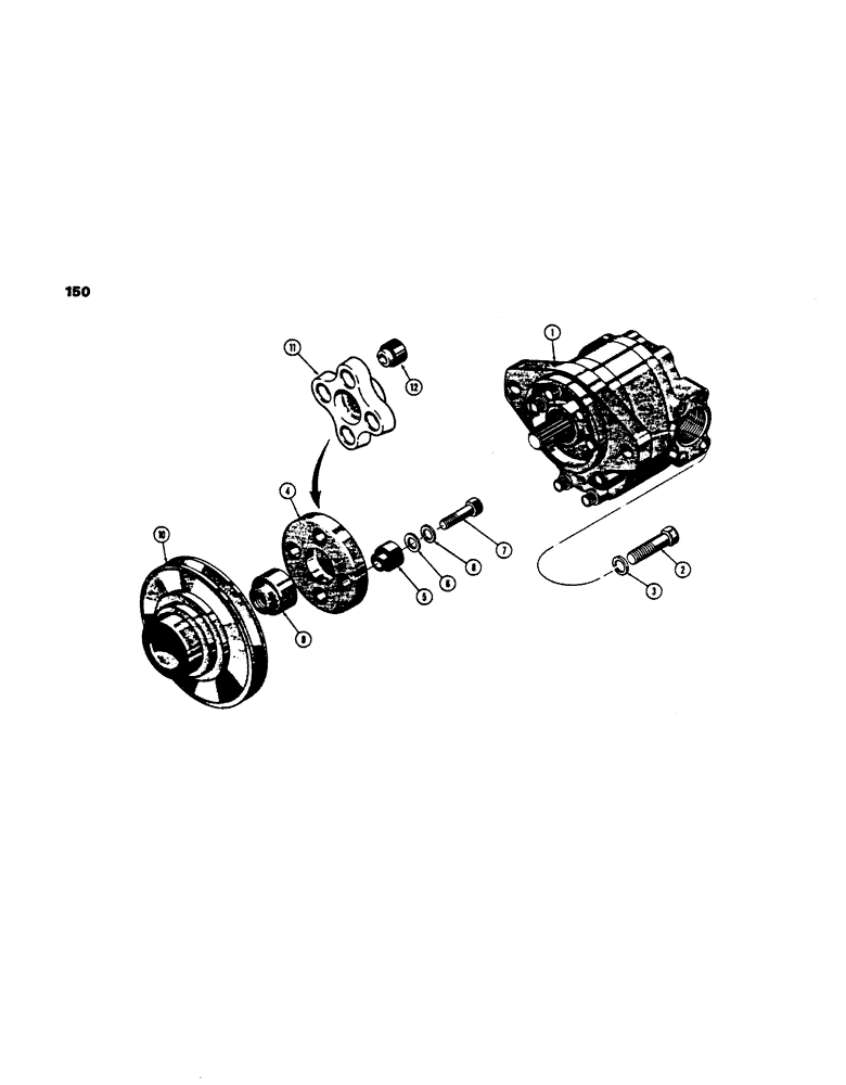 Схема запчастей Case 450 - (150) - PUMP DRIVE (07) - HYDRAULIC SYSTEM