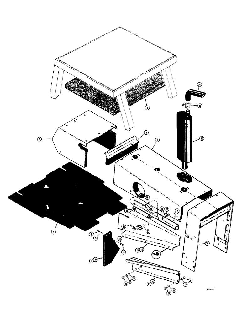Схема запчастей Case 580B - (167A) - NOISE CONTROL COMPONENTS (09) - CHASSIS/ATTACHMENTS