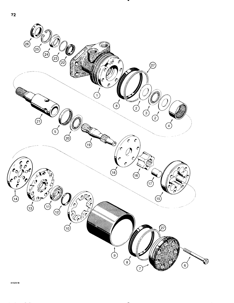 Схема запчастей Case 1816C - (072) - D120048 HYDRAULIC MOTOR (06) - POWER TRAIN