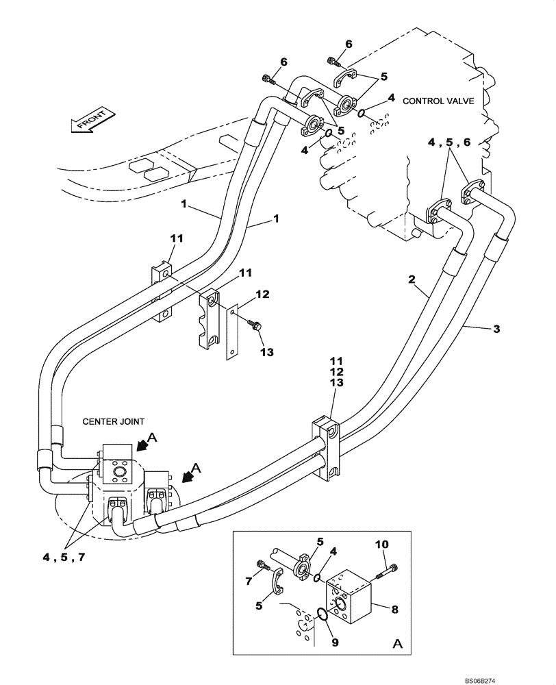 Схема запчастей Case CX700B - (06-06) - HYDRAULIC CIRCUIT - TRAVEL (06) - POWER TRAIN