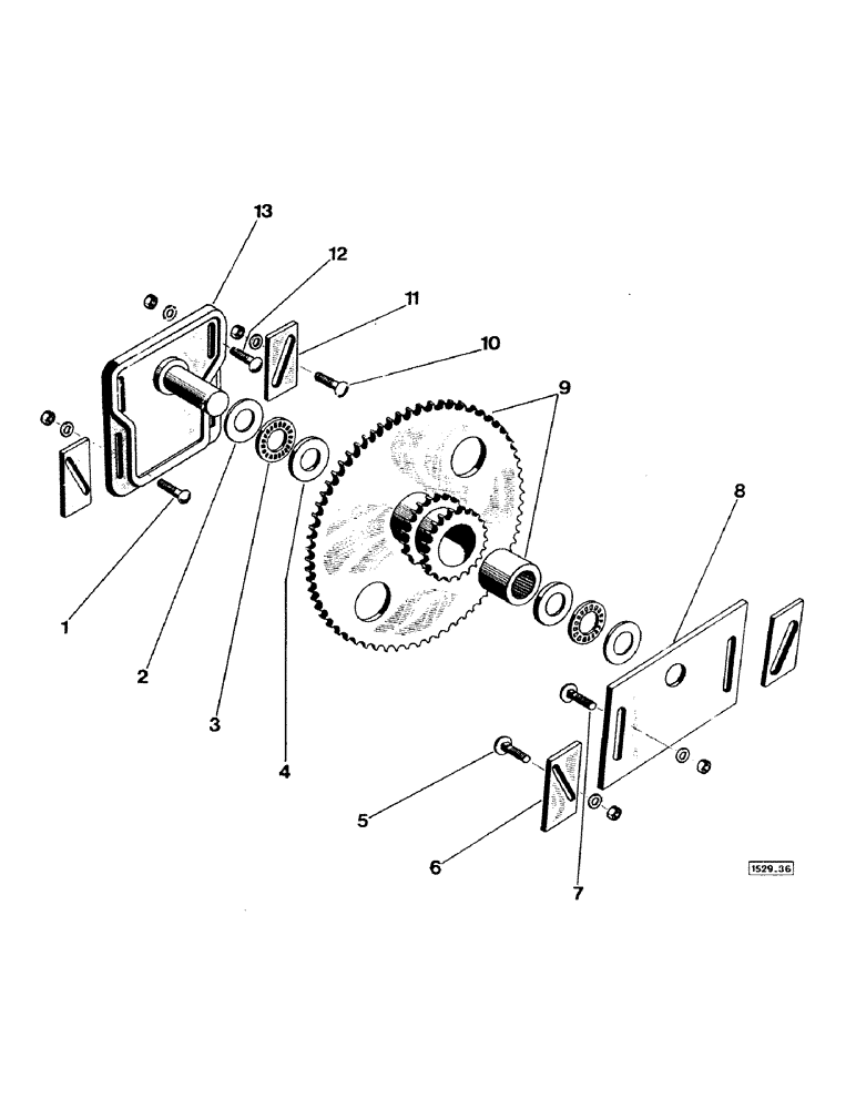 Схема запчастей Case 1529 - (070) - MOUNT SPROCKET 