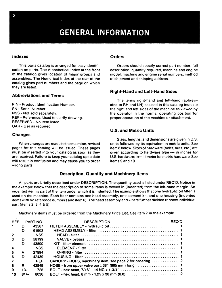 Схема запчастей Case 455B - (002) - GENERAL INFORMATION (00) - GENERAL