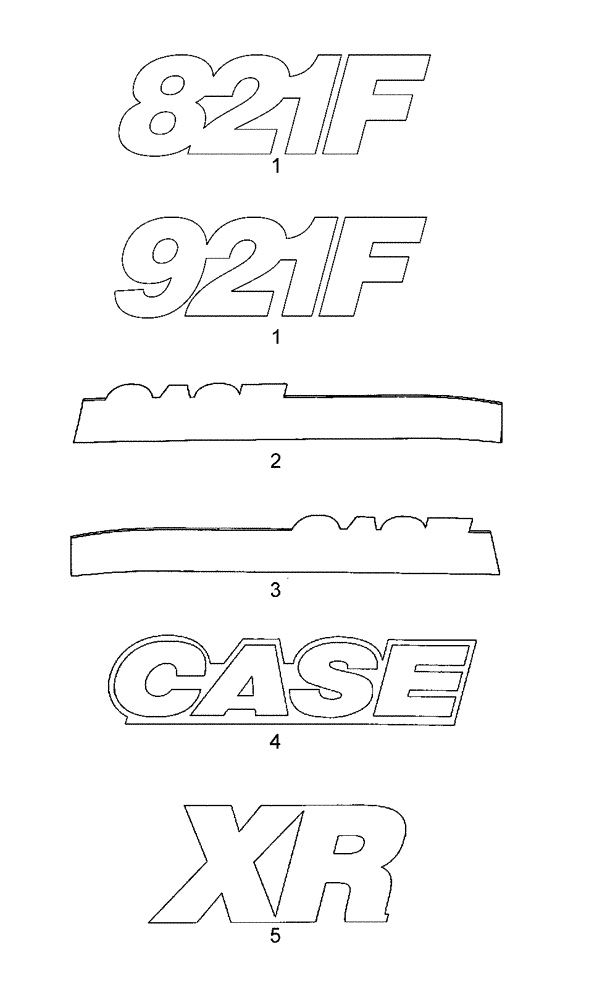 Схема запчастей Case 921F - (90.108.08) - DECALS - MODEL (90) - PLATFORM, CAB, BODYWORK AND DECALS