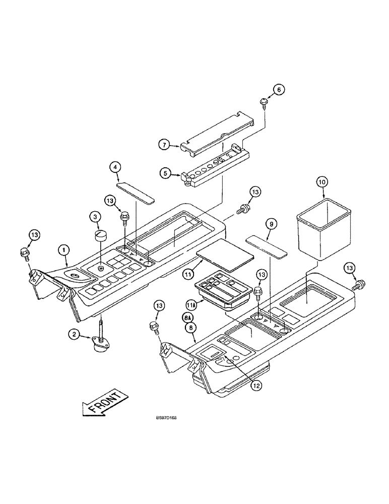 Схема запчастей Case 9040B - (9-044) - CONSOLE BOX CONTROL PANEL ASSEMBLIES (09) - CHASSIS
