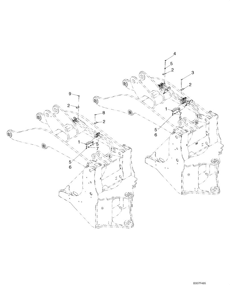 Схема запчастей Case 521E - (08-33A) - BLOCK MOUNTING - COUPLER, 3 SPOOL HOSES (08) - HYDRAULICS